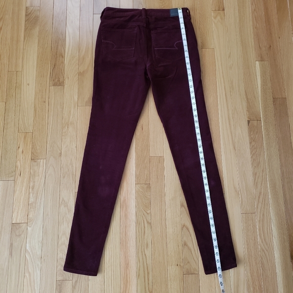 AEO Maroon Skinny High Waisted Corduroy Pants - Picture 2 of 5